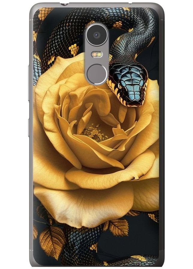 2D пластиковий чохол 'Black snake and golden rose' для Endorphone Lenovo K6 Note (286767238)