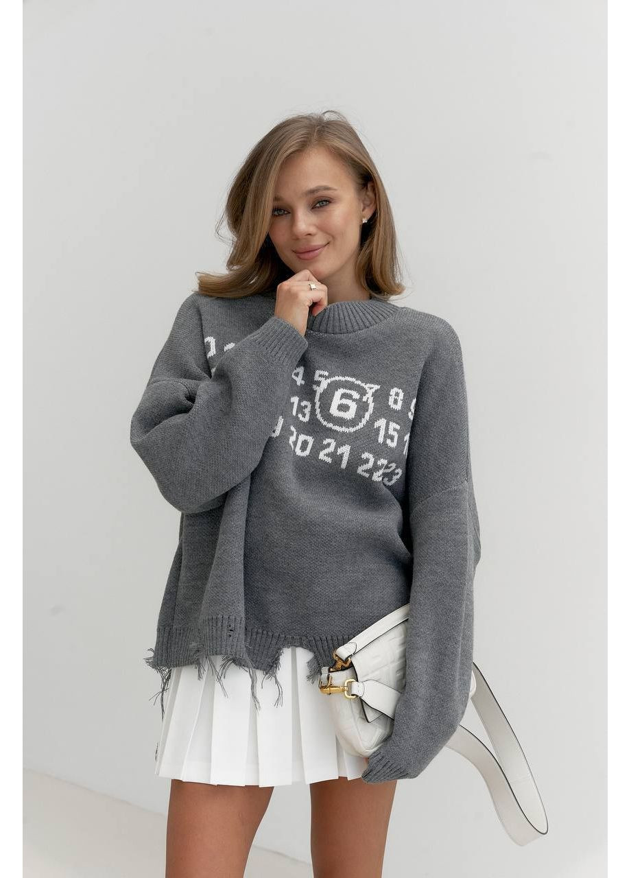 Серый демисезонный стильный, уютный и теплый свитер джемпер Україна