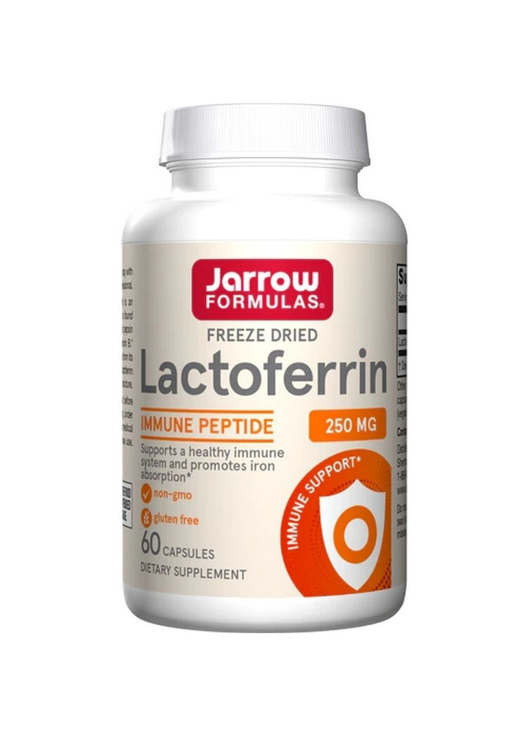 Натуральна добавка Lactoferrin 250 mg, 60 капсул Jarrow Formulas (293338322)