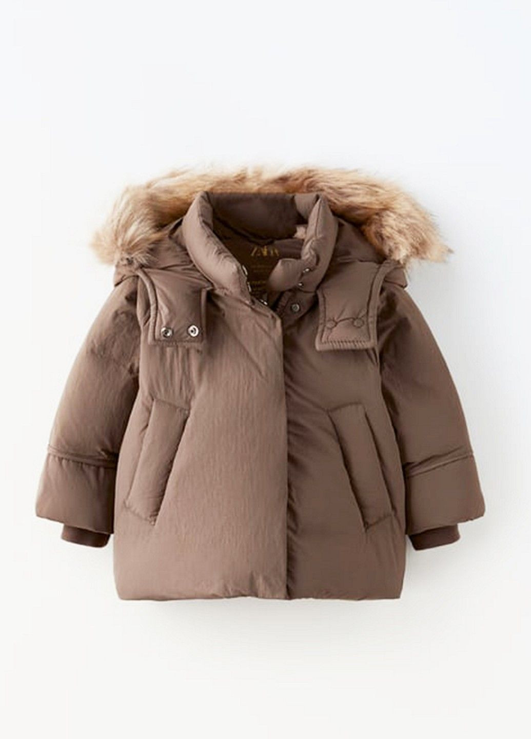 Коричневая зимняя куртка Zara