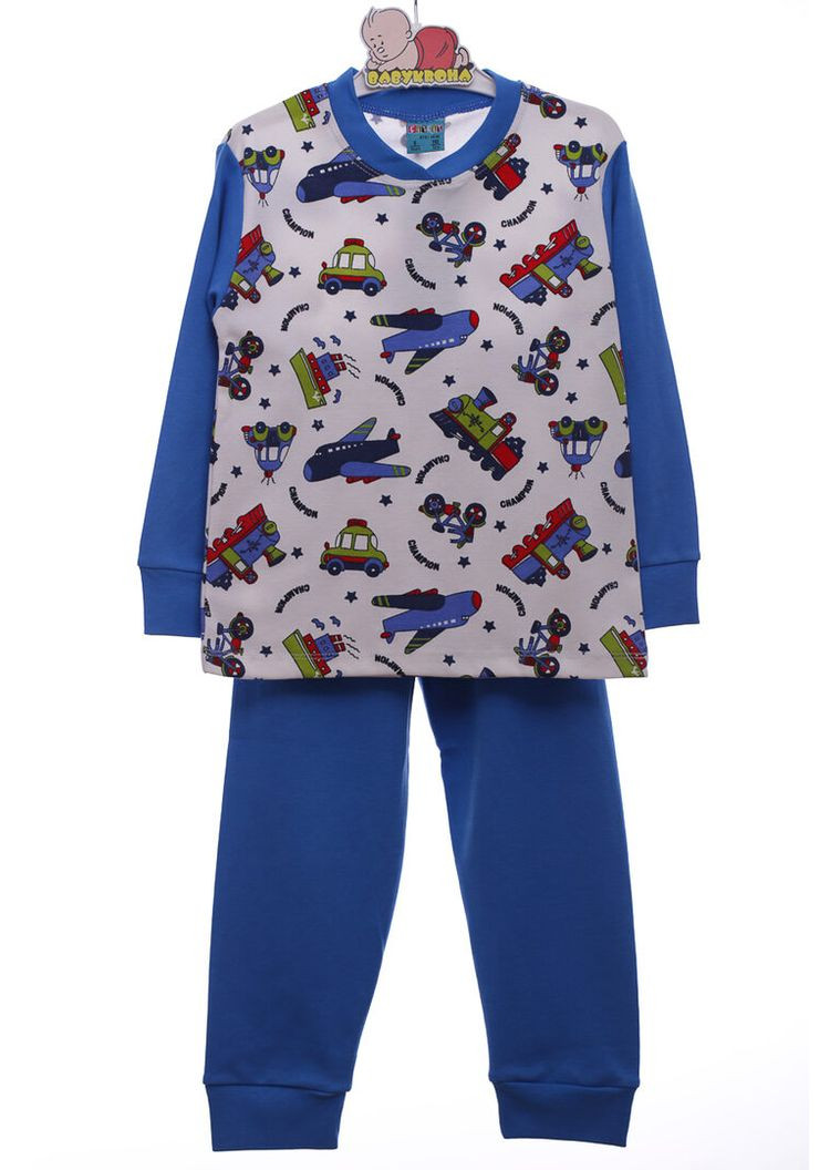 Синяя всесезон пижама для мальчика трикотажная чемпион синий cit cit kids 110 см (44791) BABYKROHA