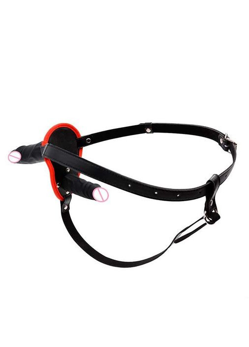 Двухсторонний страпон - Double StrapOn - 13,5/10*3,5 см - Черный No Brand (322400176)