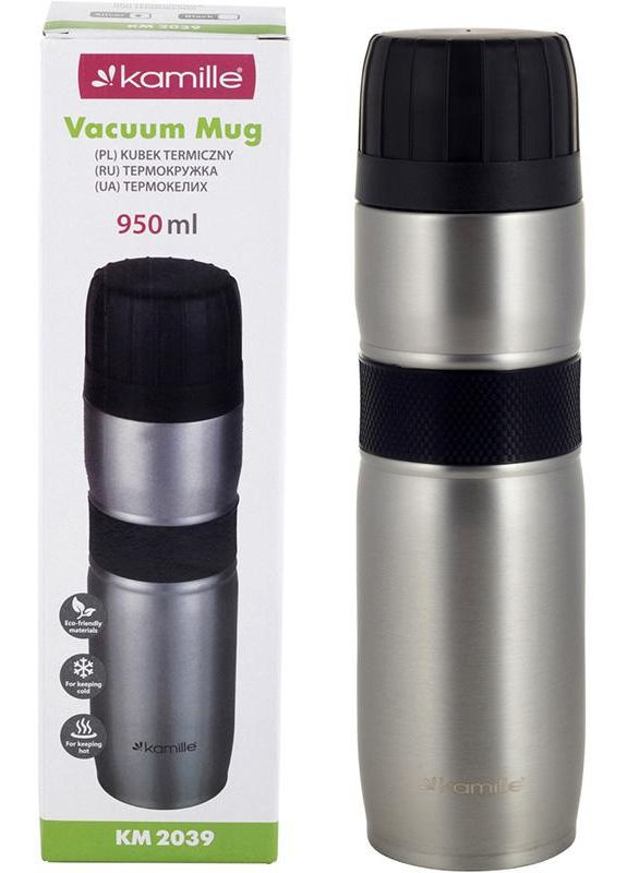 Термос Journey 950мл из нержавеющей стали с силиконовой накладкой для горячих и холодных напитков термос для путешествий Kamille (368986461)