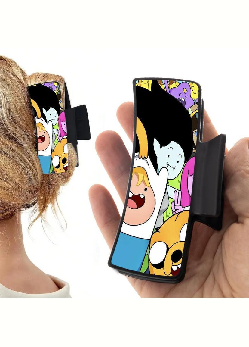 Заколка крабик для волосся жіноча затискач шпилька Мультсеріал Час Пригод #009 чорна No Brand (315630768)