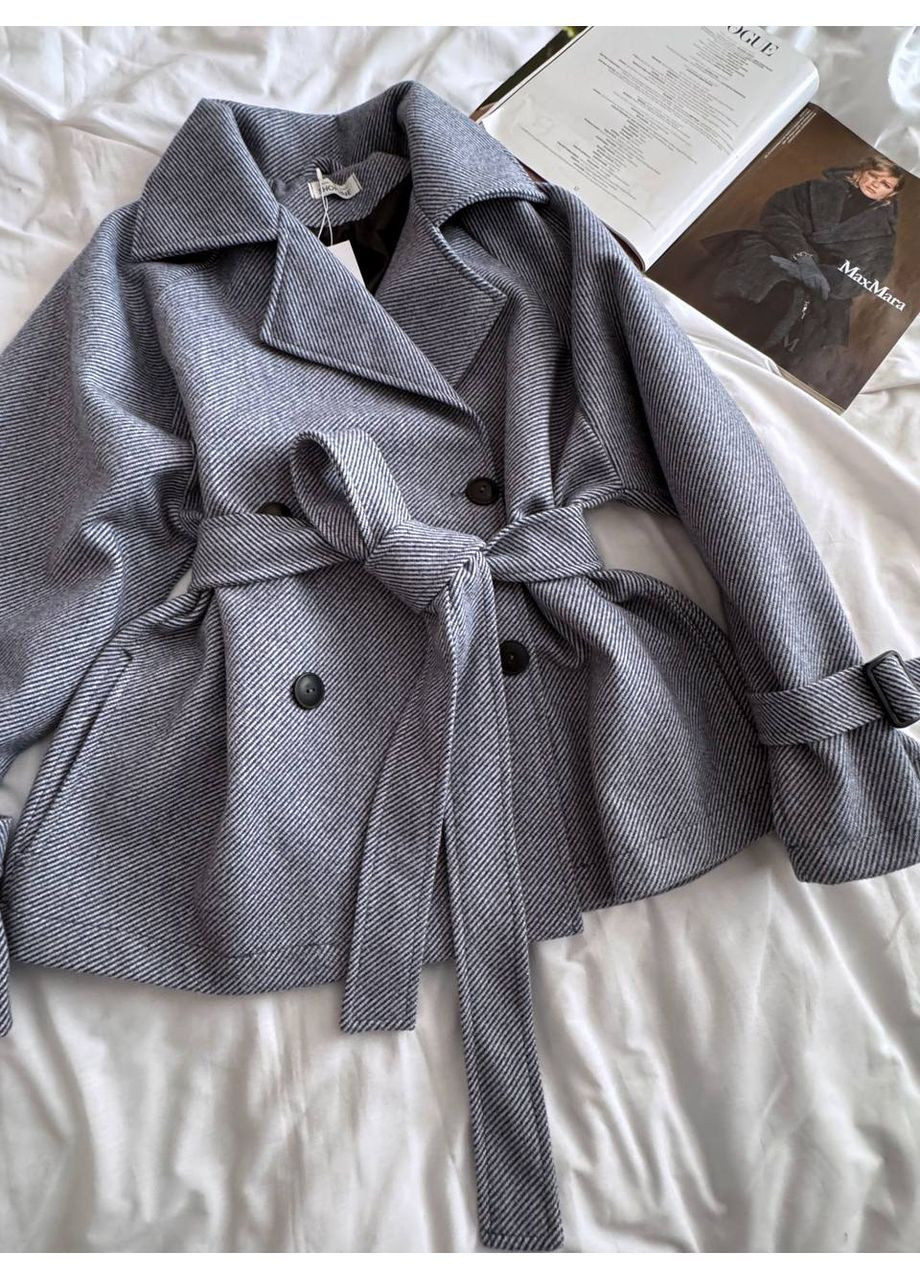 Світло-синє демісезонне Жіноче пальто оверсайз No Brand