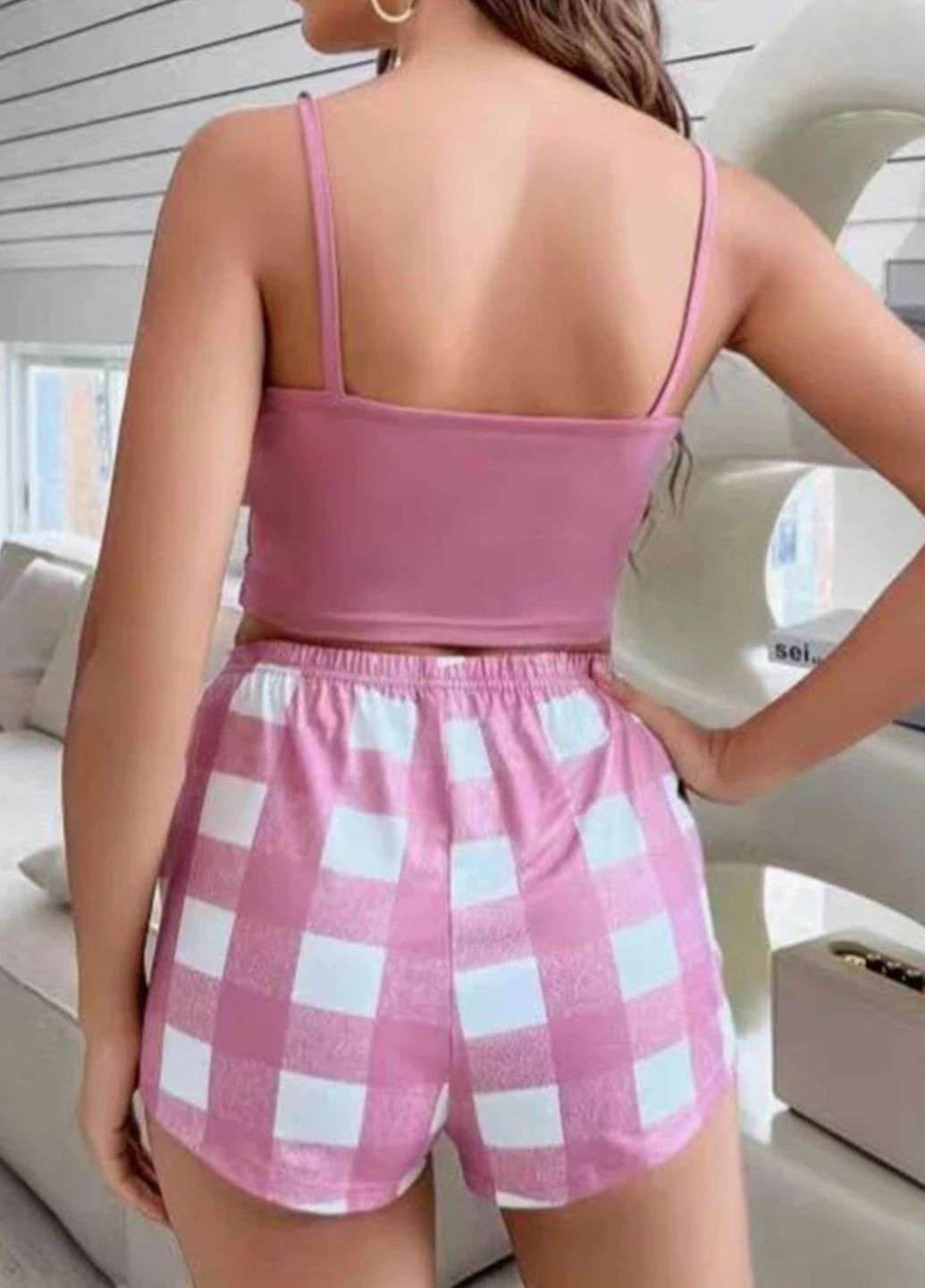 Рожева всесезон жіноча піжама з майки-топу та шортиків good style (1715-48-04) майка + шорти Macarena