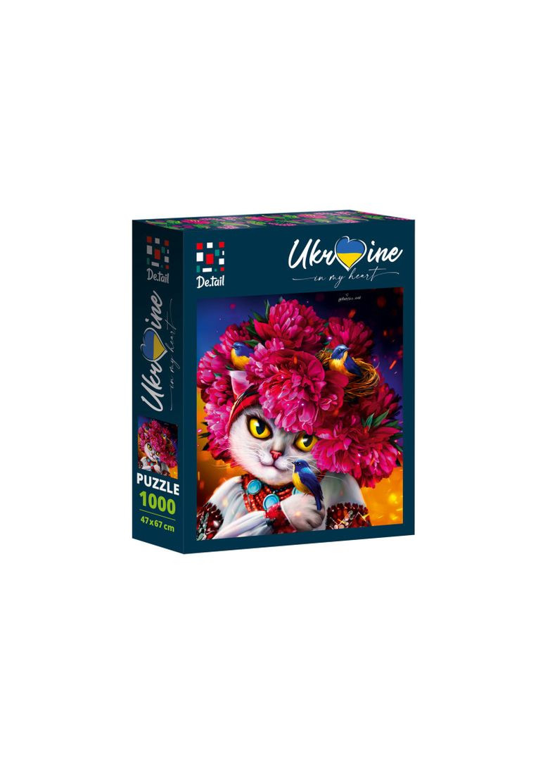 Пазли 1000 елементів "Кішечка в рожевому віночку" DT1000-05 Vladi toys (362419896)