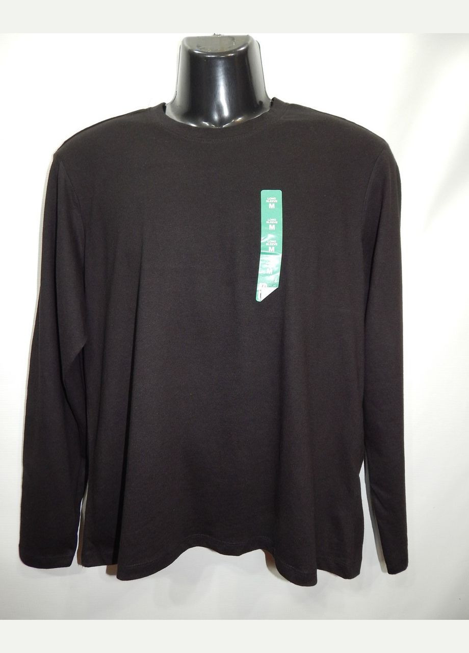 Футболка чоловіча з довгим рукавом р.60 002FMLN (тільки у вказаному розмірі, тільки 1 шт) Primark однотонний чорний повсякденні бавовна