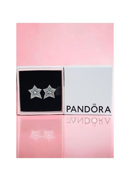 Срібні сережки Пандора кульчики "Асиметричні небесні зорі" 292415C01 Kabluchka (355346594)