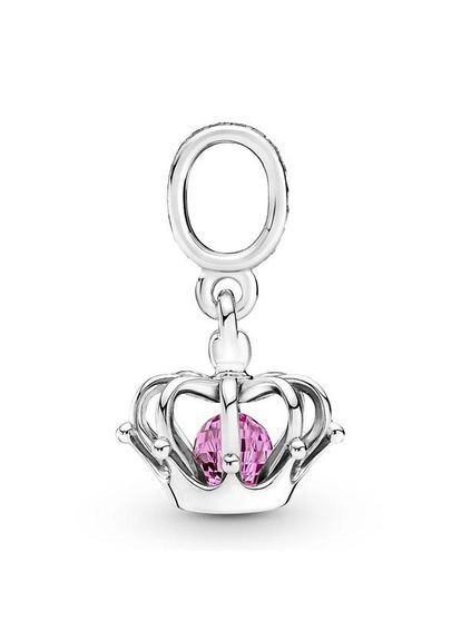 Серебряный шарм для браслета Пандора "Королевская корона с розовым камнем" 790231C01 Kabluchka (355344549)