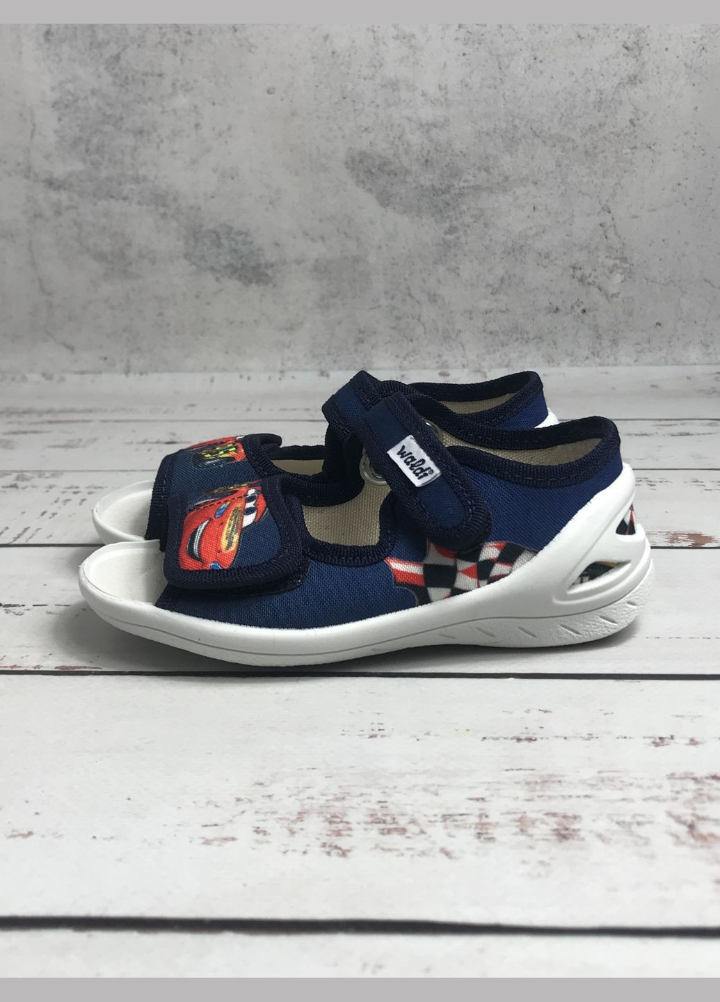 Синие тапочки сандалии детские текстильные для мальчика синий (239) Waldi
