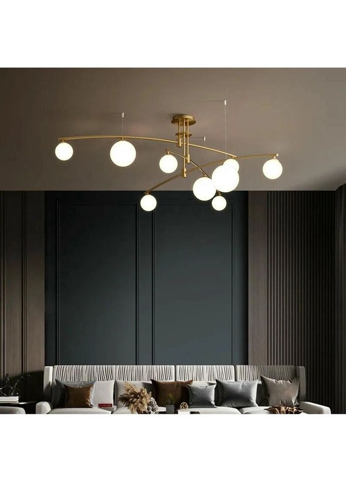 Люстра стельова на 9 лампочок 26782 Латунь 45х140х140 см. Sunnysky (324395719)