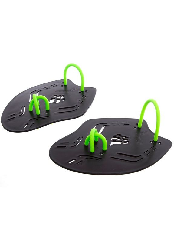 Лопатки для плавания ласты для рук MadWave EXTRAME M074901 (полипропилен, силикон, размер S(20x14,3см), черно-зеленый) No Brand (370139908)