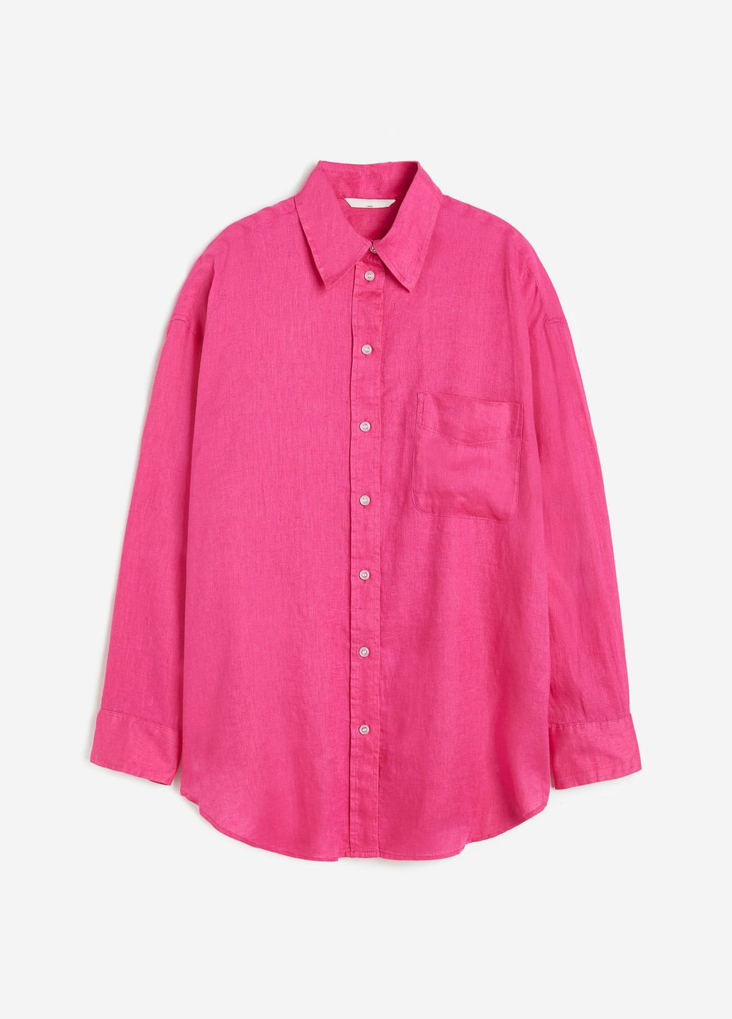 Фуксиновая (цвета Фуксия) повседневный рубашка однотонная H&M
