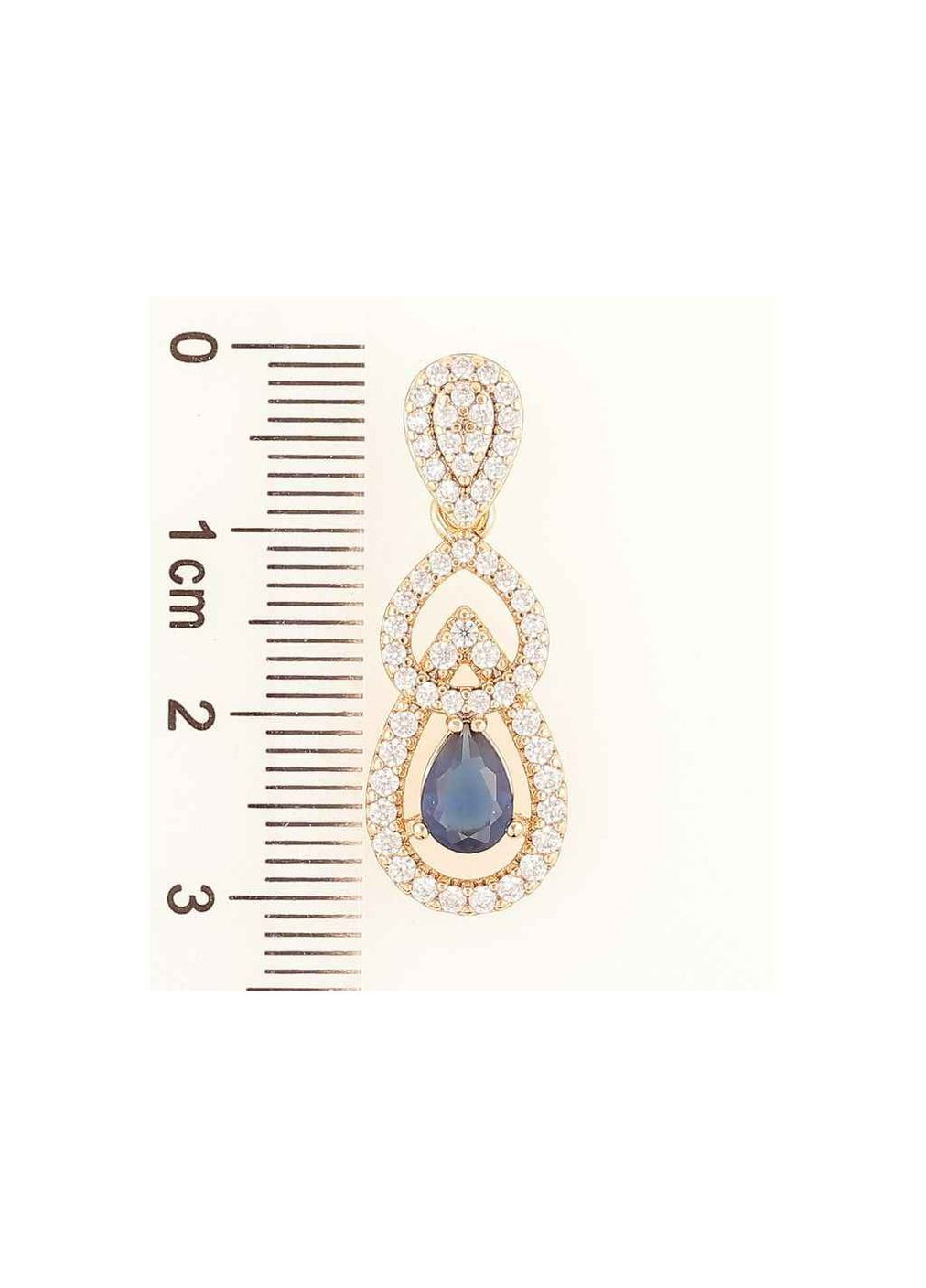 Кулон Позолота 18K «Витончена підвіска з цирконієм і синім фіанітом» для ланцюжка до 4мм (262284) Xuping Jewelry (363328511)