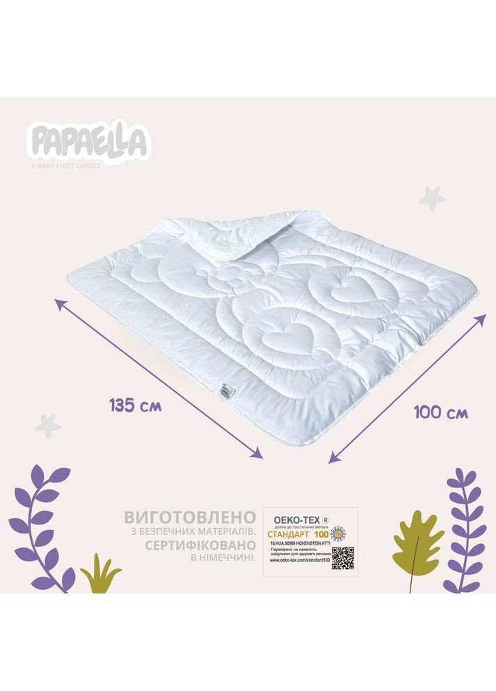 Набор детский для сна в кроватку одеяло 100х135 см и подушка 40х60 см антиаллергенное зимнее одеяло PAPAELLA (362587181)