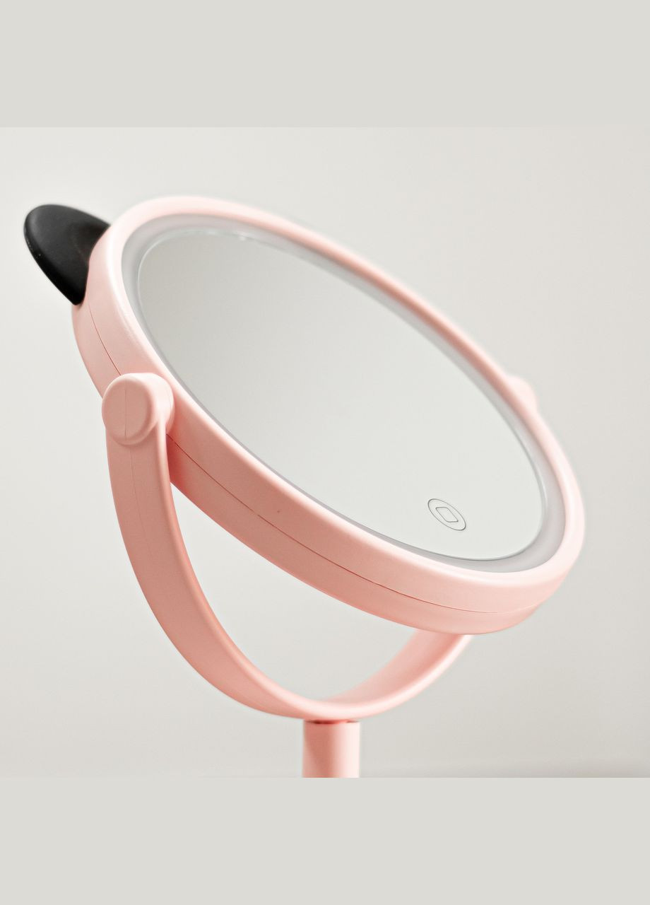 Дзеркало косметичне на підставці з LED підсвічуванням (LMR-4481) Рожеве La Rosa (335858542)