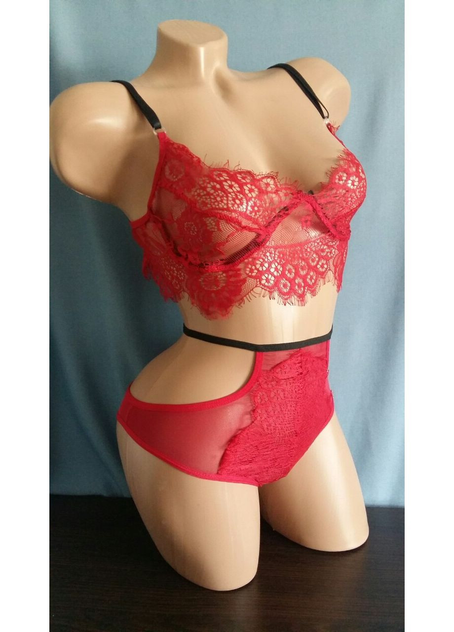 Красный демисезонный комплект белья «дыхание страсти» No Brand
