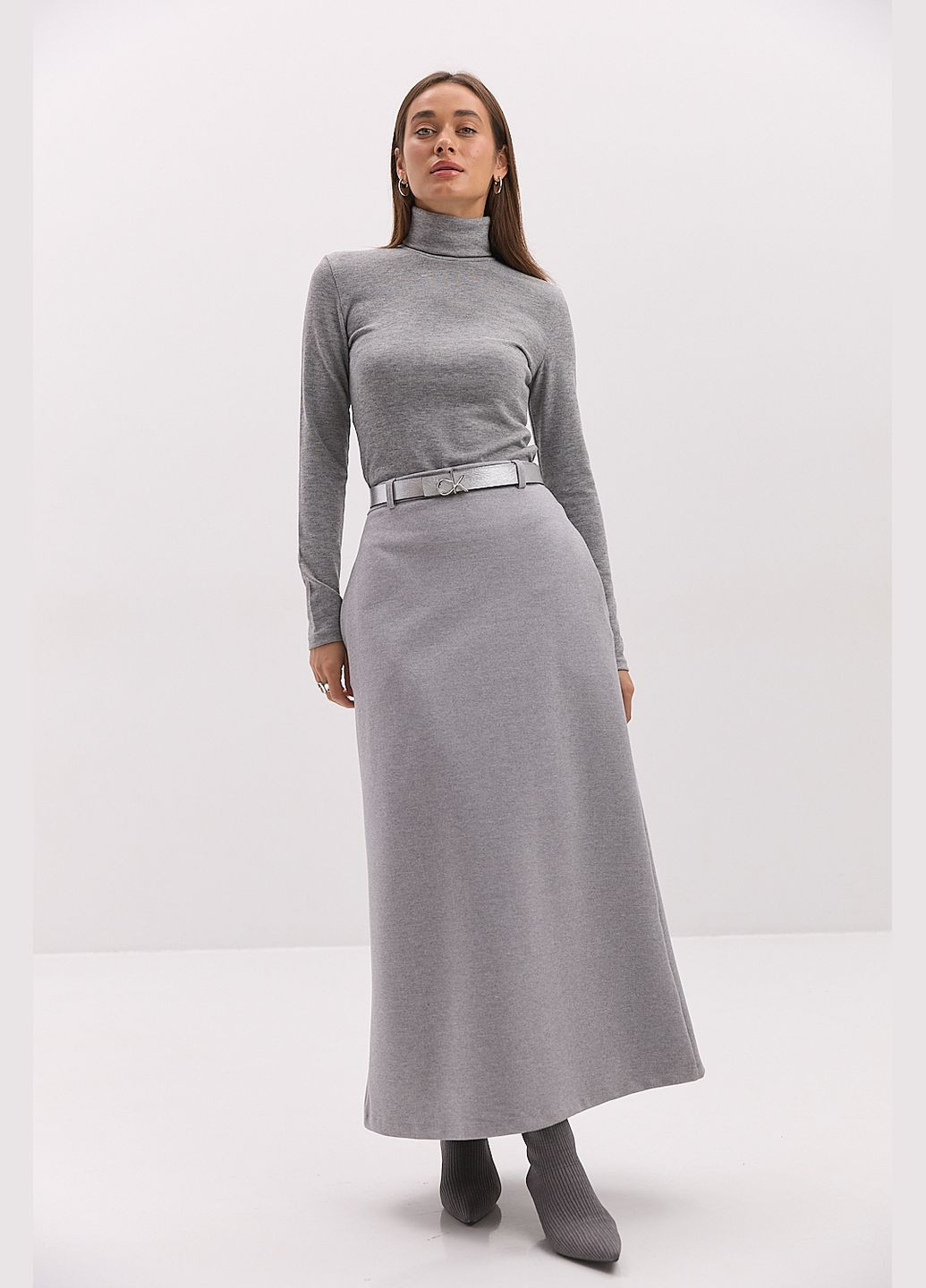 Довга спідниця із теплого трикотажу з розрізом ззаду Arjen (308725432)
