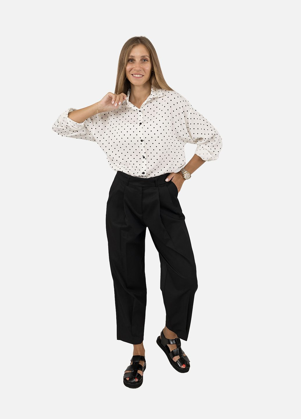 Жіноча сорочка з довгим рукавом колір білий CB-00256804 Miss Brown (319076096)