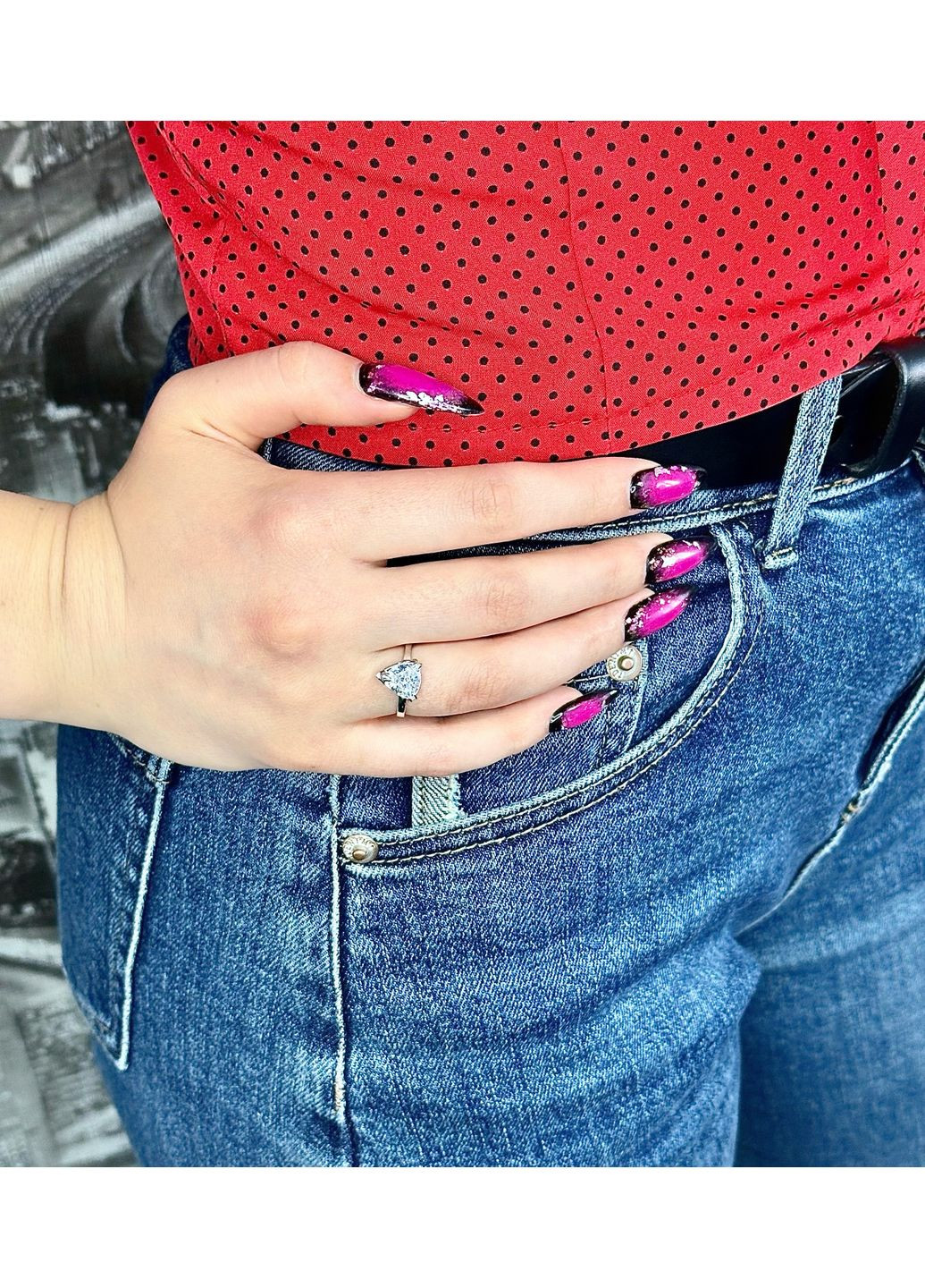 Серебряное кольцо "Чистый блеск" с белым цирконием покрыто родием Family Jewelry House (356567814)