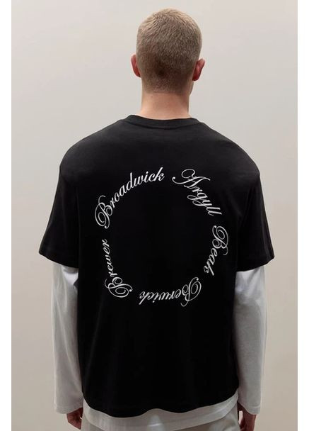 Черная футболка loose fit мужская черная м с коротким рукавом H&M