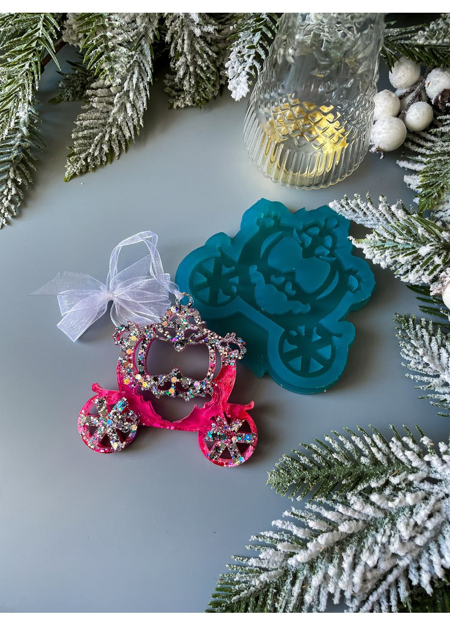 Молд Карета 1 для новорічних іграшок на ялинку силіконова форма для епоксидної смоли No Brand (370566486)