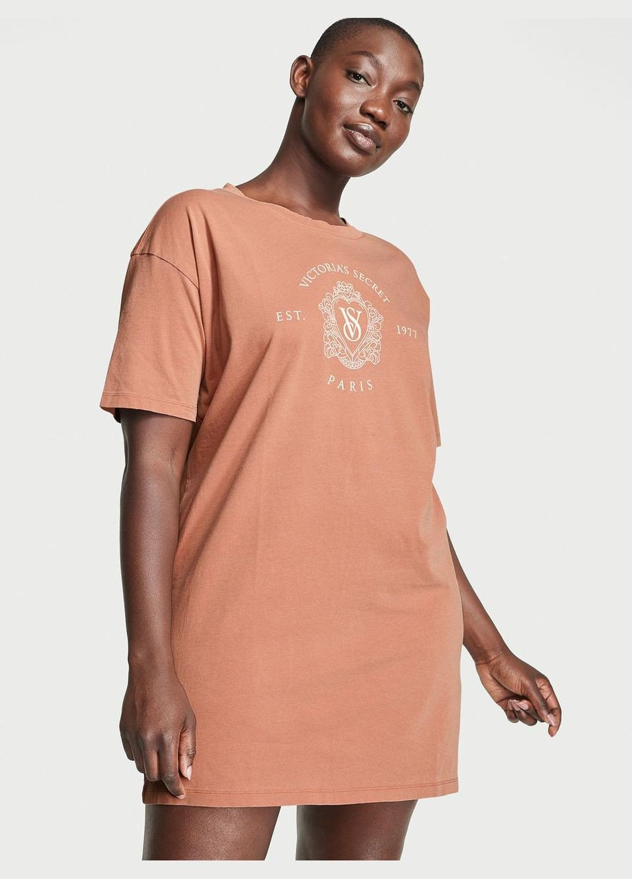 Ночная рубашка Cotton Sleepshirt XS/S коричневая Victoria's Secret (283249748)