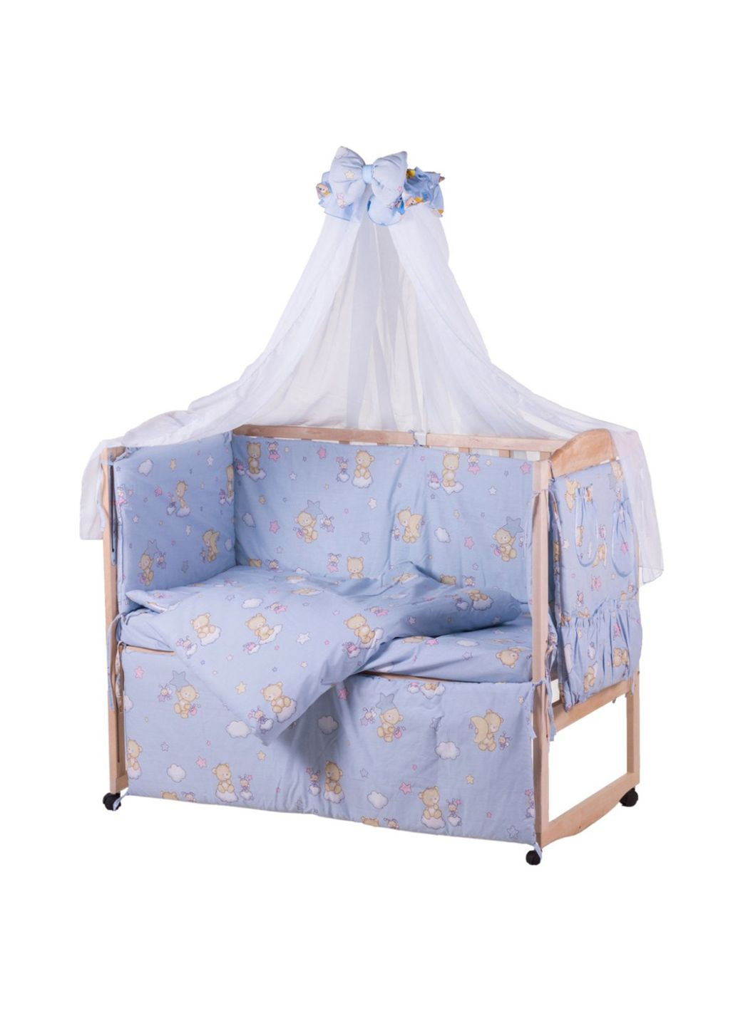 Постельный комплект в кроватку Gold цвет голубой ЦБ-00196175 Qvatro (292630103)