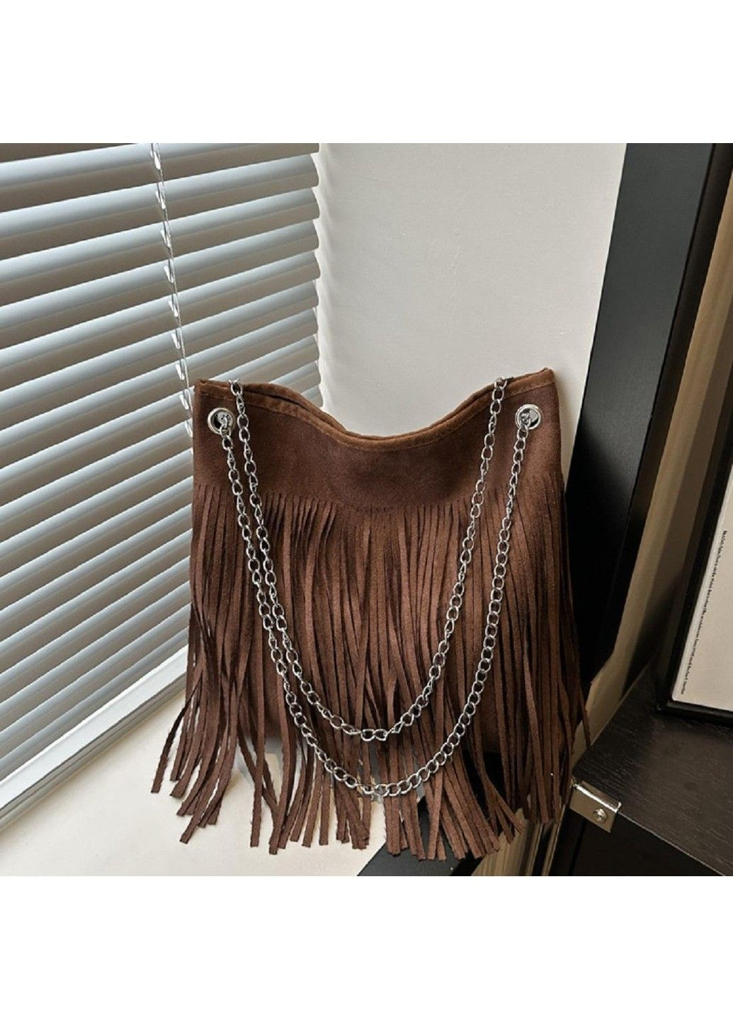 Замшева сумочка на ланцюжку з бахромою P2-8206DB Lilly (369892906)