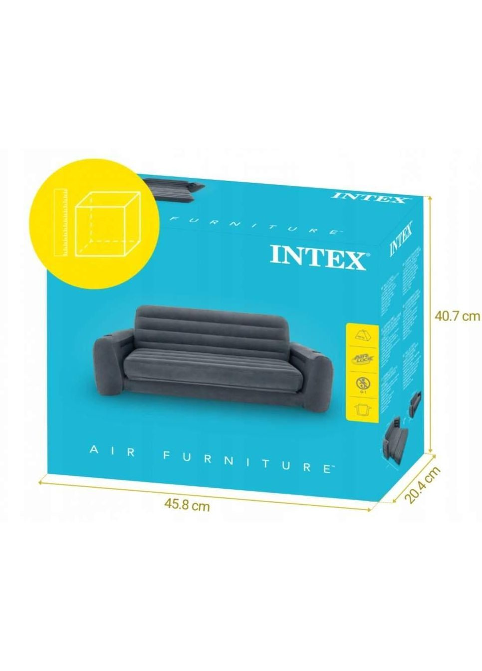 Надувний диван трансформер 224 x 203 x 66 см 66552 Intex (344559429)