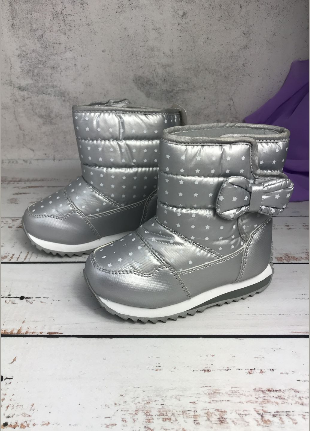 Чоботи дутики зимові дитячі на дівчинку Сірий (451) Jong Golf (347236371)