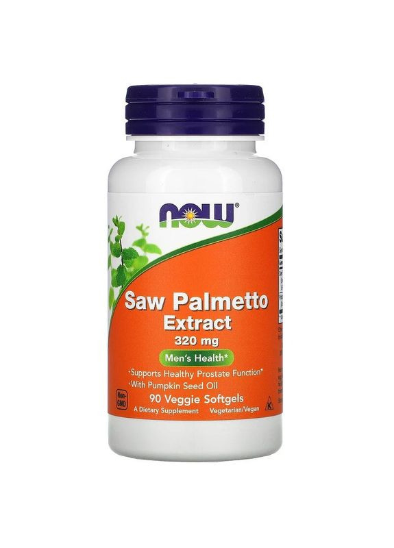 Экстракт серенои 320 мг Saw Palmetto Extract для предстательной железы 90 растительных капсул Now Foods (265532257)