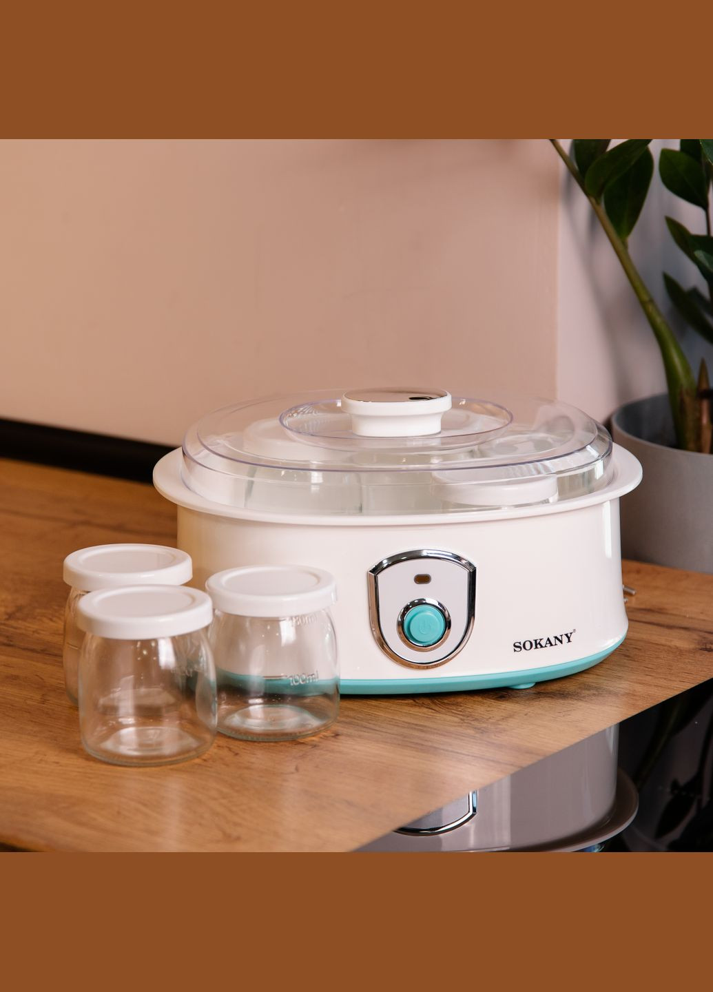 Йогуртниця домашня SK-2304 на 7 баночок, білий Sokany SK2304 (302240036)