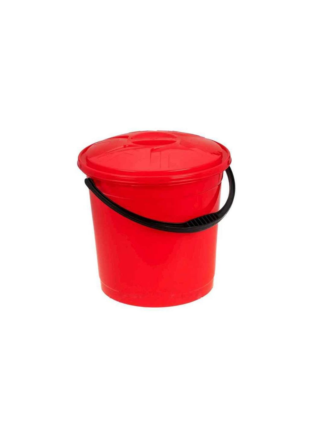 Ведро пл. пищевое 12л с крышкой красное ТМ RPLASTIC R-Plastic (304640553)
