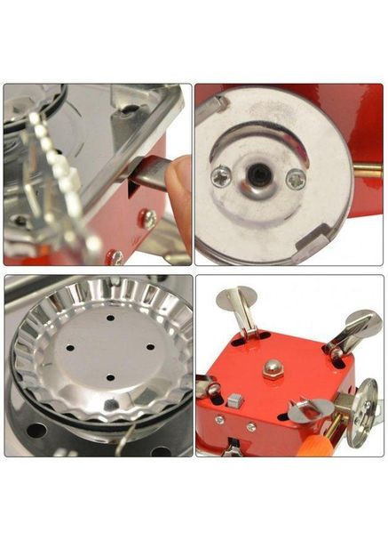 Плита газова туристична Kovar K 202 похідна міні плитка для кемпінгу з п'єзопідпалом портативна газова пічка Червона No Brand (315517349)