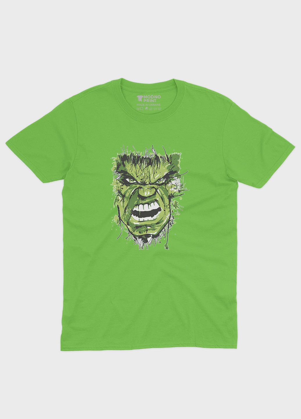 Салатова демісезонна футболка для хлопчика з принтом супергероя - халк (ts001-1-kiw-006-018-012-b) Modno