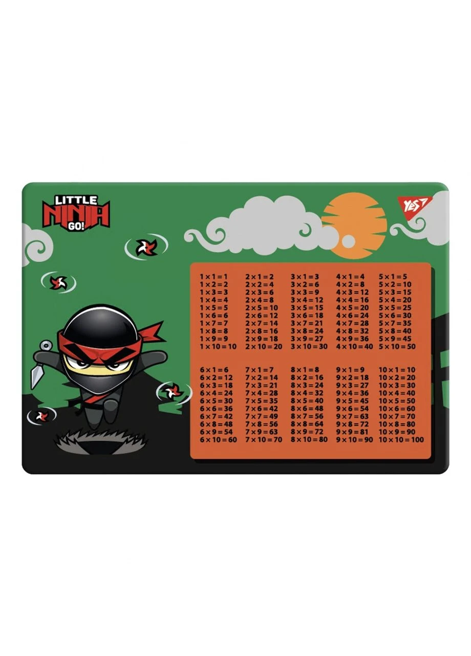 Підкладка настільна 29*42см " " /492252/ "Ninja" зелена (таблиця множення) (1/10/200) Yes (391567464)