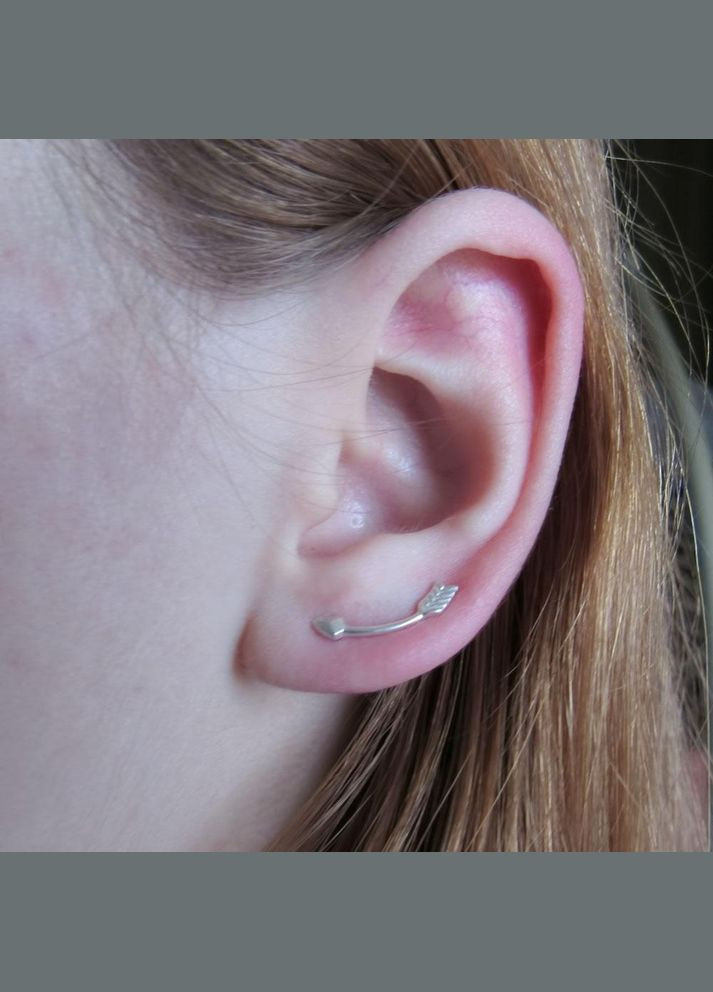 Срібні сережки кафи "Стріли" No Brand (350667399)