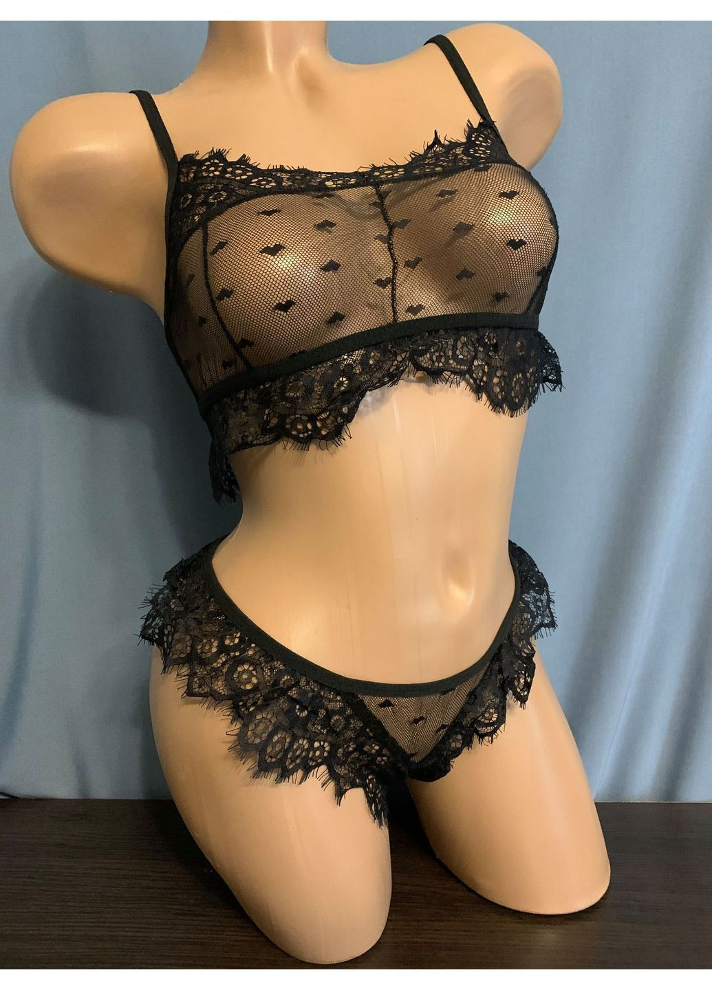 Черный комплект белья «мираж» No Brand