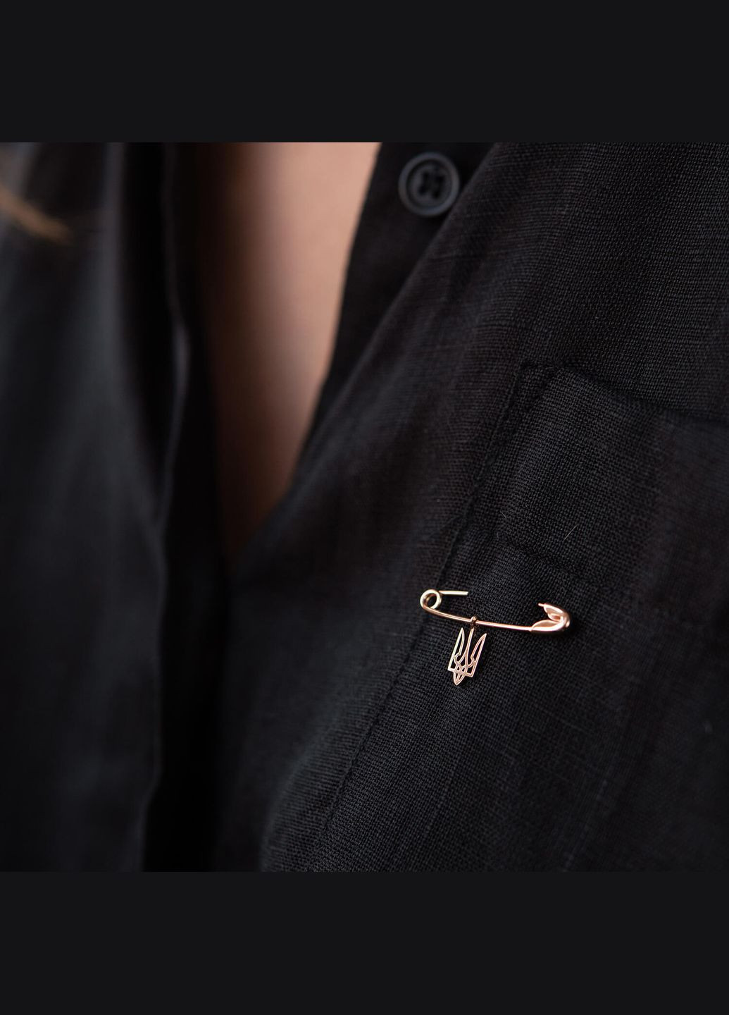 Золотая булавка Герб Украины - Тризуб зак00332 Oniks (264024301)