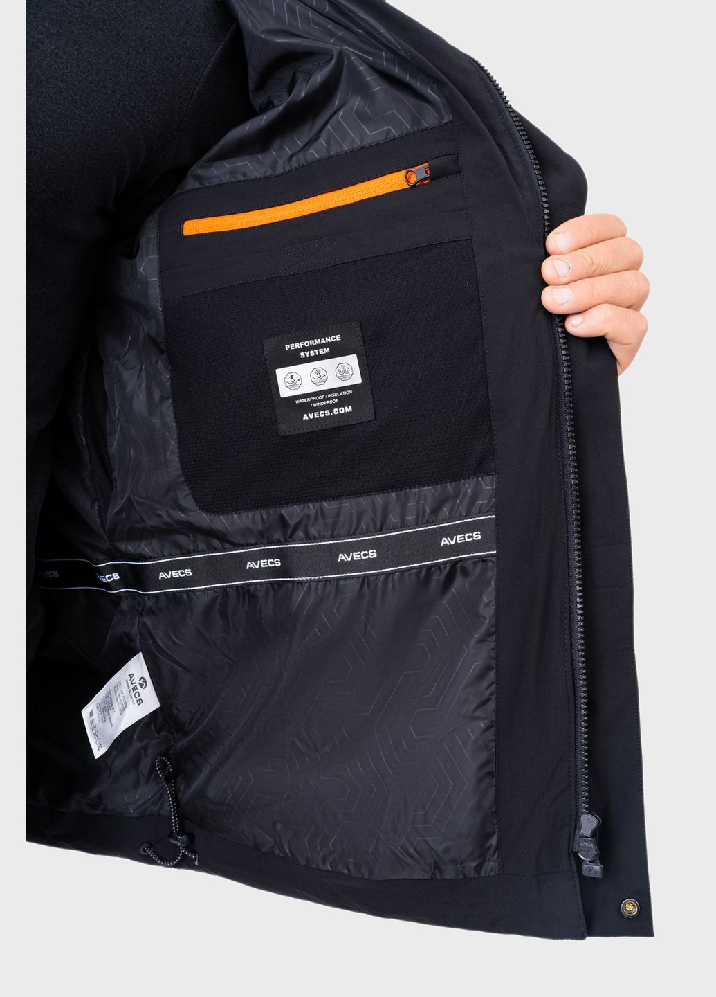 Черная зимняя куртка черная с технологией "windproof" m Avecs