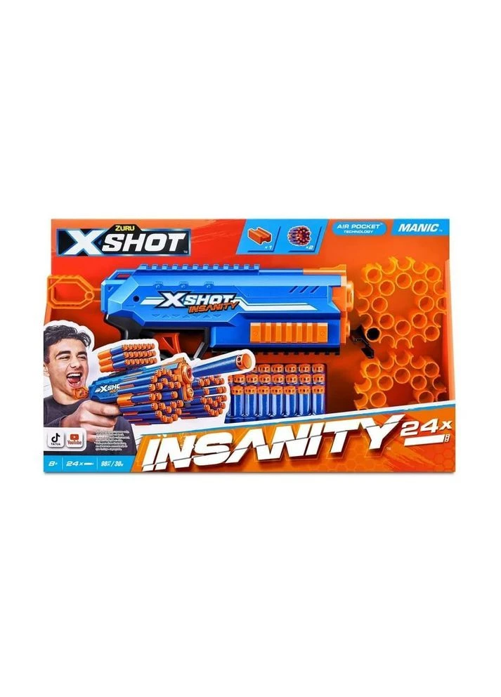 Быстрострельный бластер X-SHOT Insanity-Manic (24 патронов) (Срок доставки до 10 дней!) MIC (386350830)