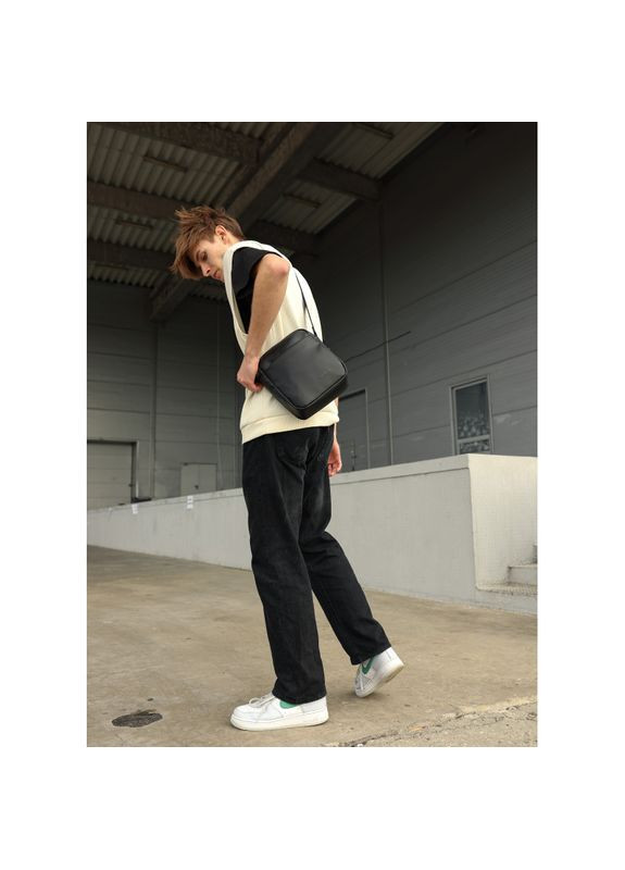 Чоловіча сумка через плече месенджер Makros чорна Sambag (322870428)