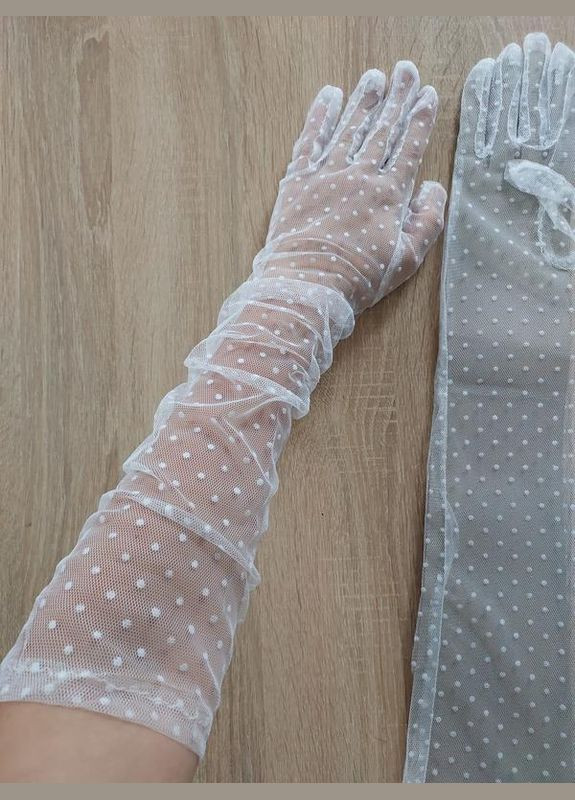 Длинные фатиновые перчатки в горох (арт.7035/1) No Brand (348431079)