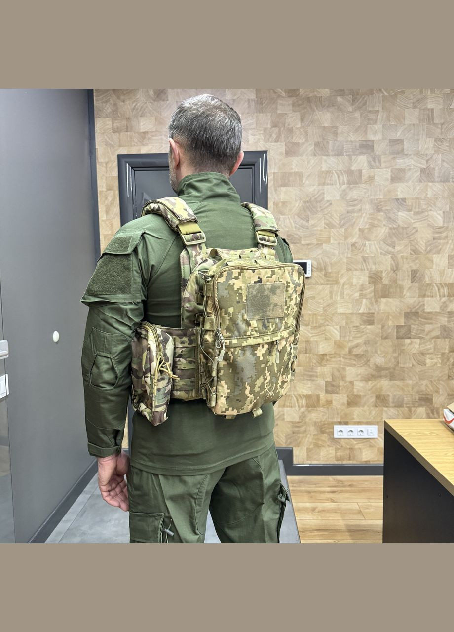 Підсумок-рюкзак сухарний на плитоноску з Моллі, Піксель,, Cordura 1000D, сумка сухарна тактична, сумка сухарка армійська WinTac (338625058)