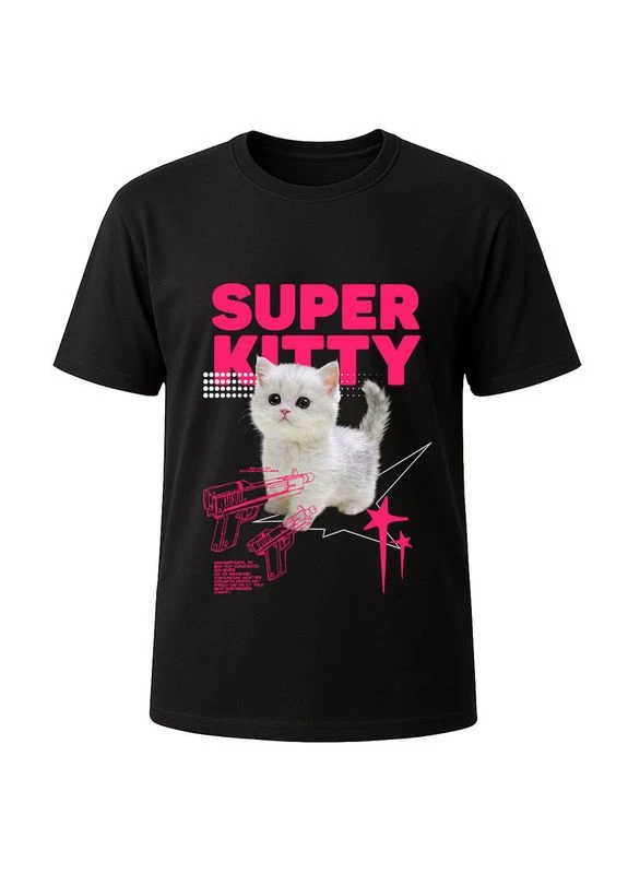 Футболка черная Super kitty MMC (390653141)