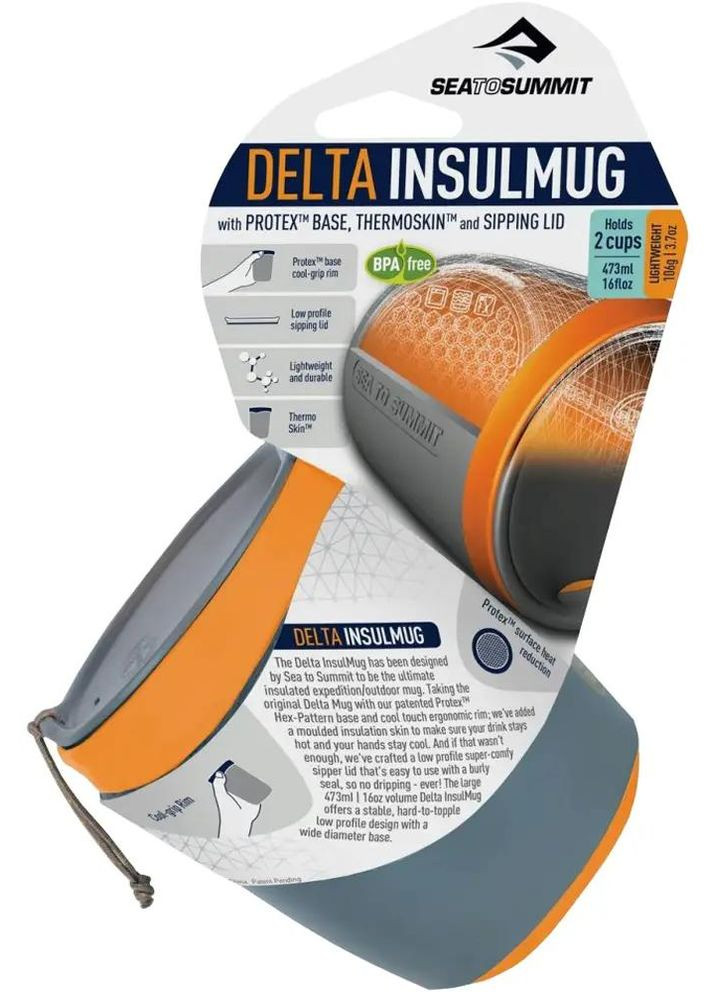 Термокружка Delta Insulmug з кришкою 0.47l Orange Sea To Summit (316440250)