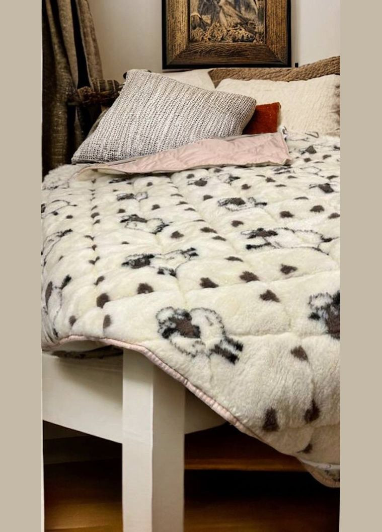 Ковдра відкрита овеча вовна Баранчик Шон (Мікрофібра) Двоспальна Євро 200х220 55240 Moda (364753143)