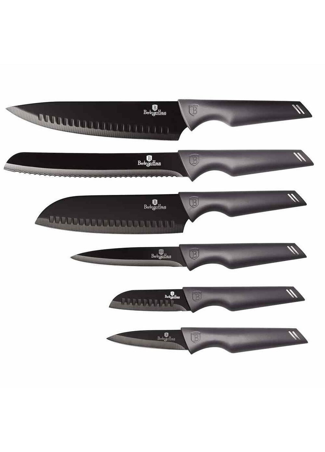 Набір ножів із 6 предметів Metallic Line Carbon Pro Edition Berlinger Haus темно-сірий,